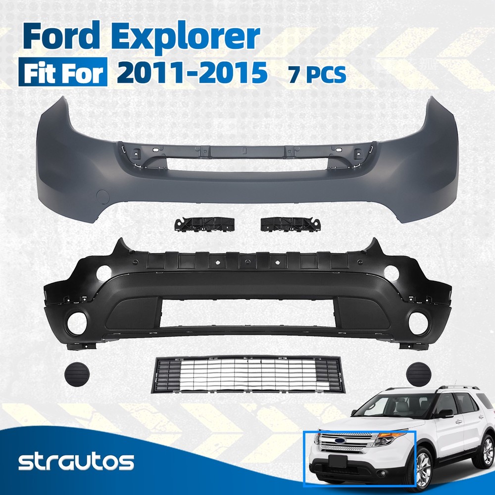 Front Bumper Cover Set For 2011 2012 2013 2014 2015 Ford Explorer Limited XLT