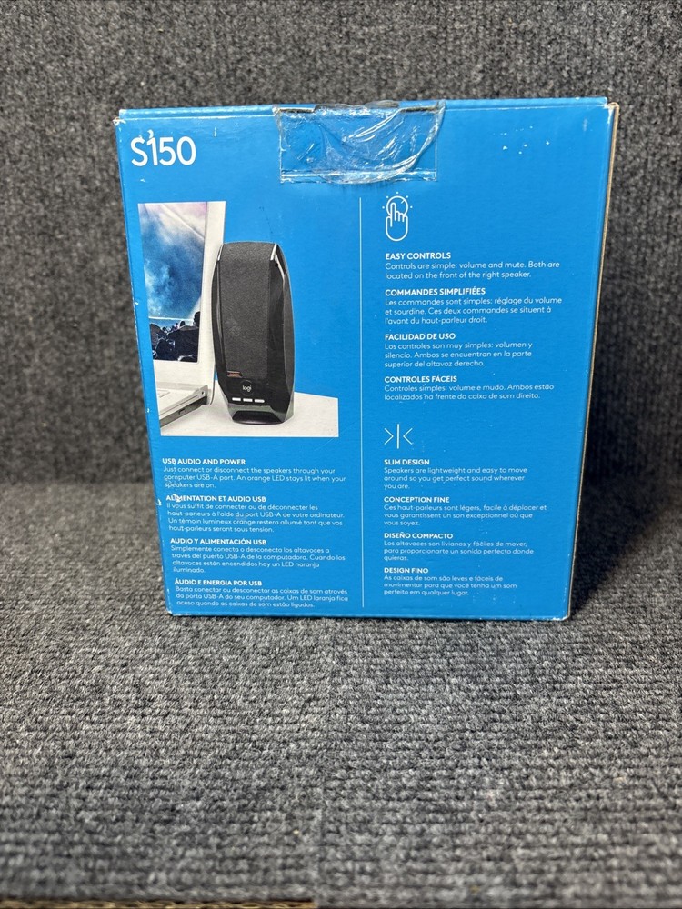 Logitech S150 2.4W Digital Speaker System USB A Black For Mac & PC New In Box