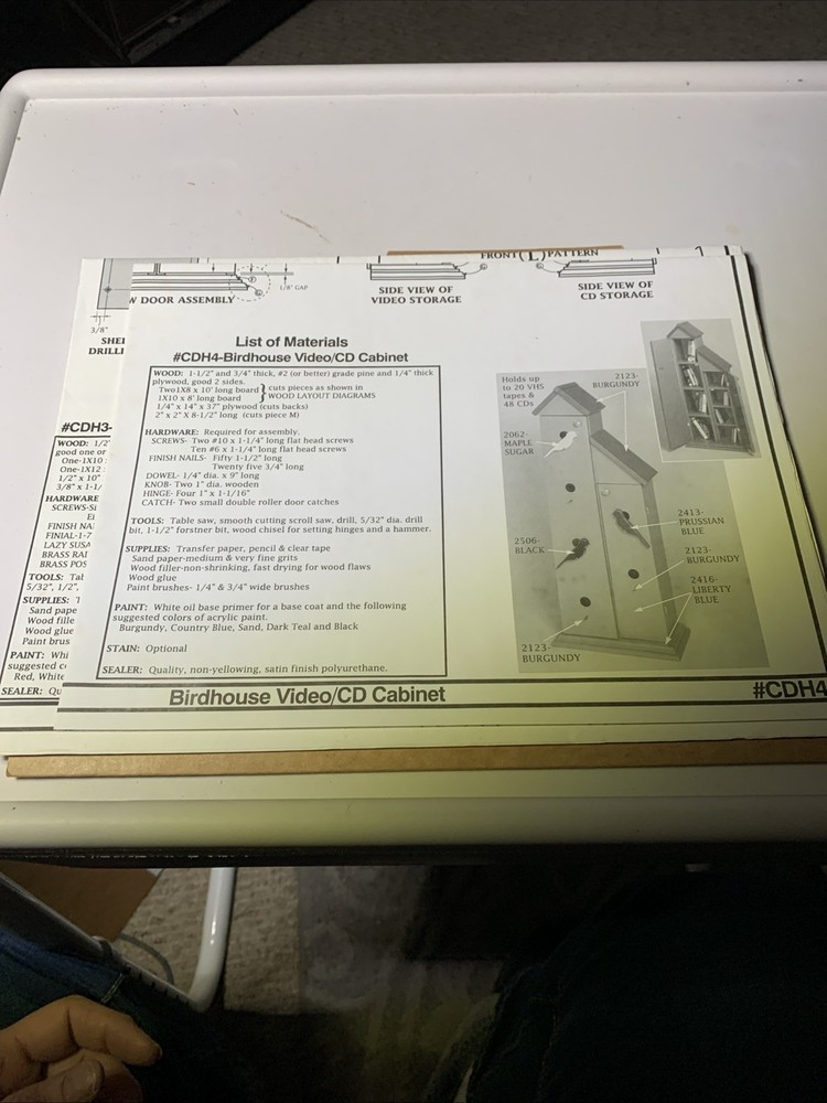 Vtg. 2 Video/CD Cabinet Patterns From Winfield (#40)