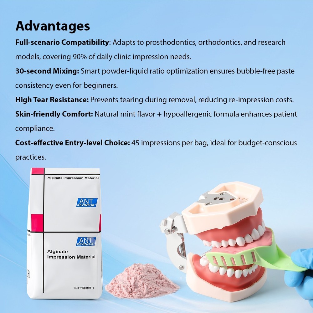 Dental Chromatic Alginate Impression Material for Removable Dentures