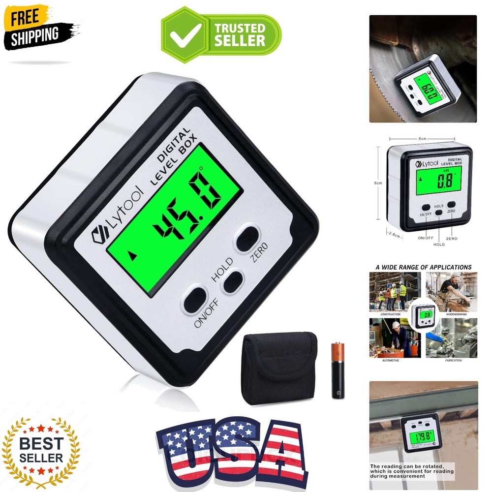 Digital Angle Finder, Angle Gauge Electronic Level Tool with Bubble Level and...