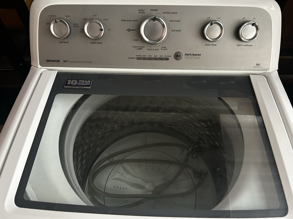 Maytag Bravos MCT Top-Loading Electric Washer & Dryer Set, White