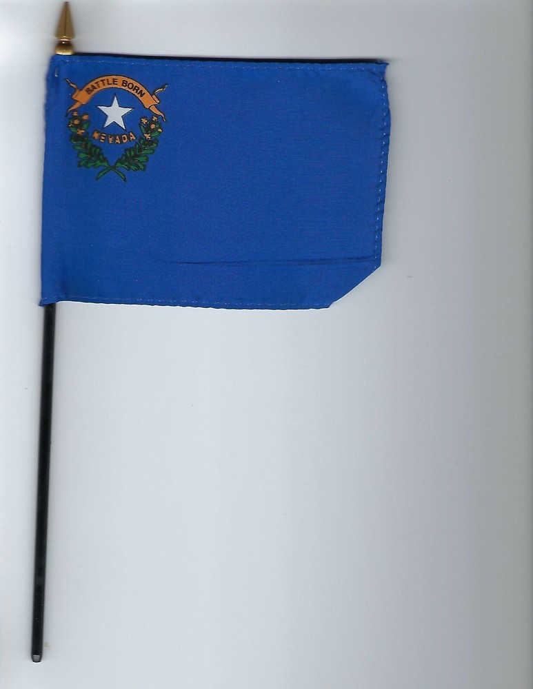 Nevada State 4"x6" Flag on a Pole NEW