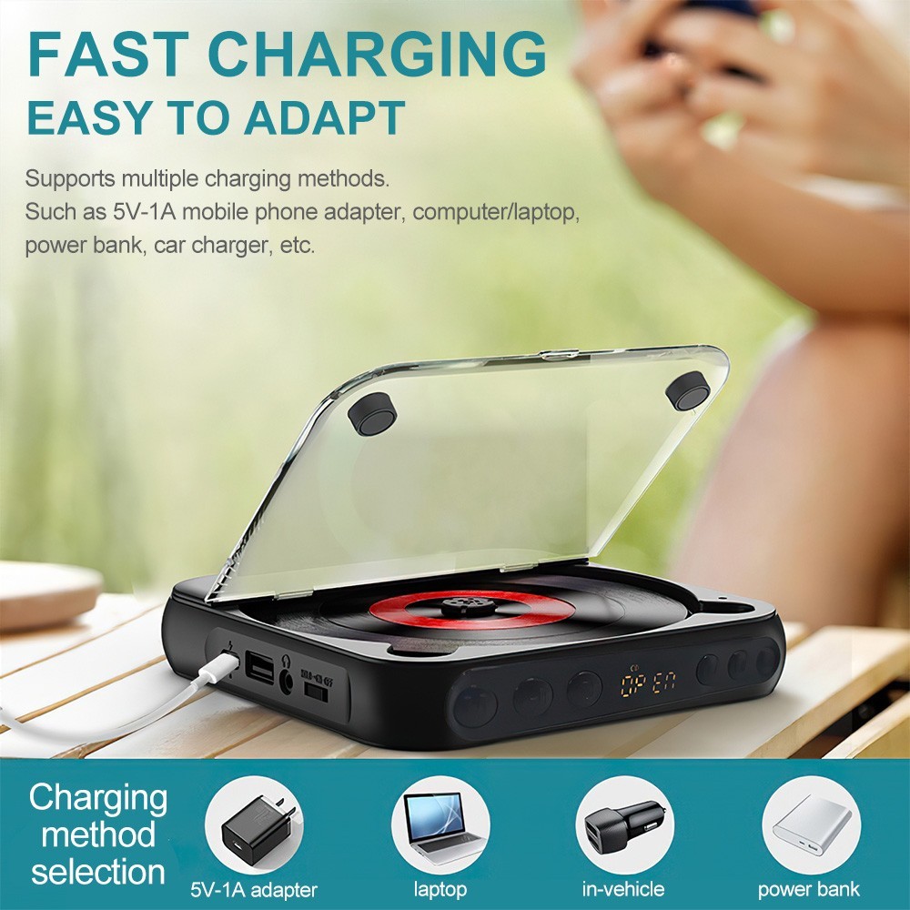 Rechargeable CD Player With Bluetooth Portable Personal Cd Players For Home New