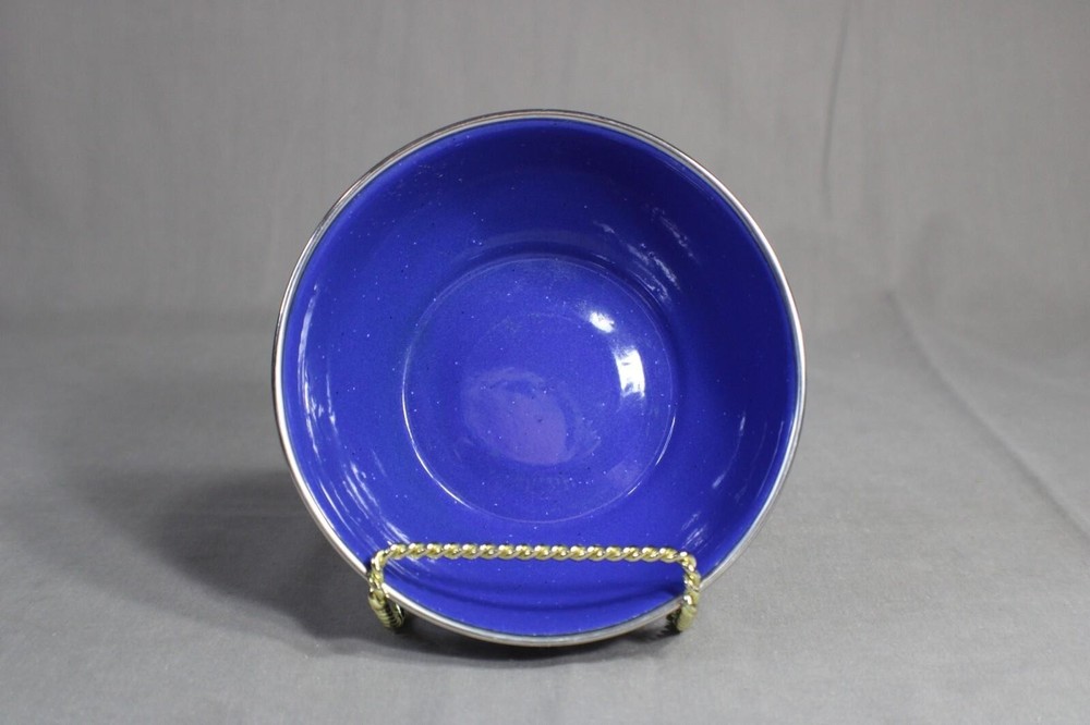 12 Pc BLUE & WHITE Speckled Graniteware (4 Plates, 4 Bowls & 4 Cups)