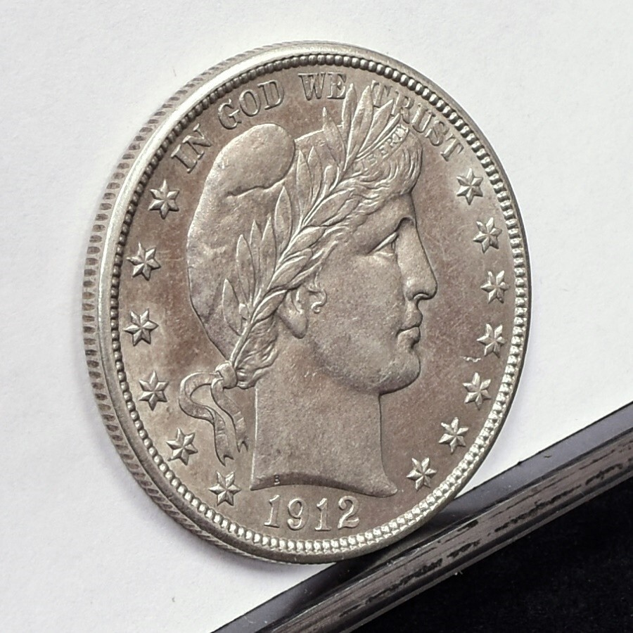 1912-D Barber Half Dollar - Unc Details, Cleaned (#57665-L)