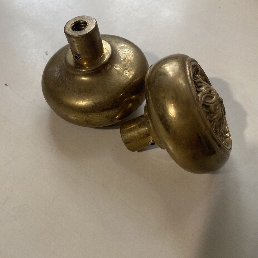 late Victorian style compression brass door knobs set