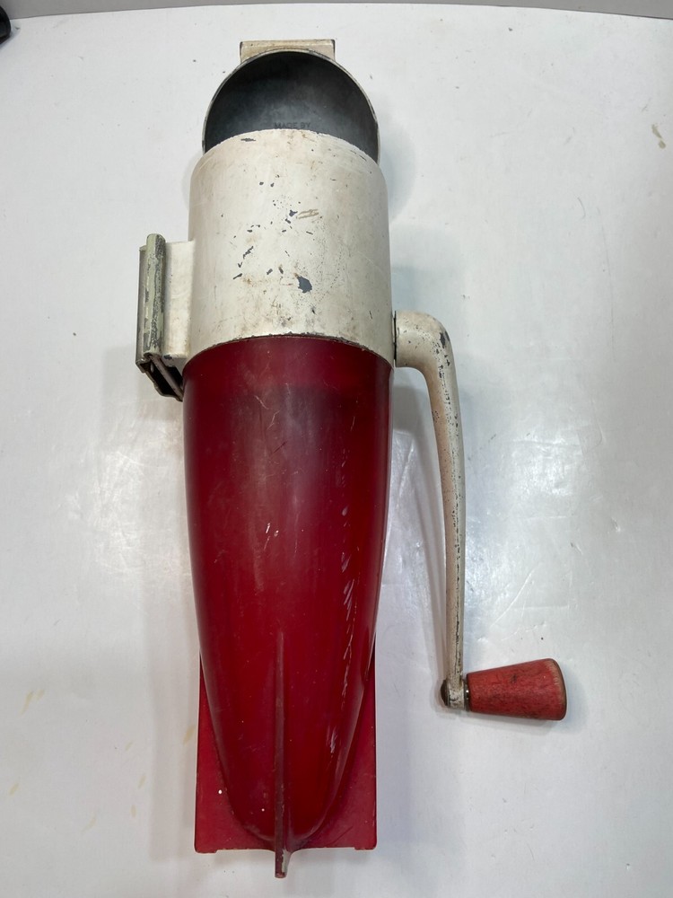 Vintage Dazey Rocket Crank Ice Crusher - Red and White