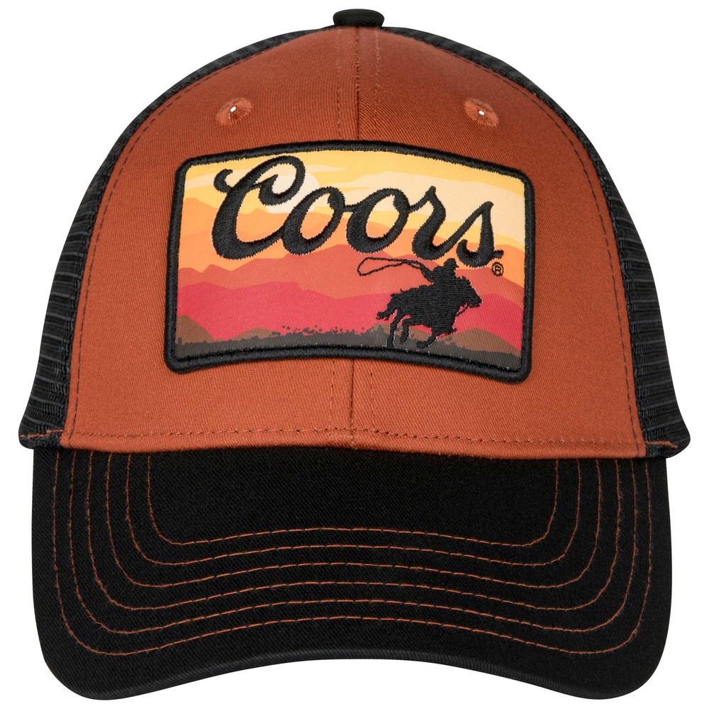 Coors Western Sunset Patch Adjustable Trucker Hat Multi-Color