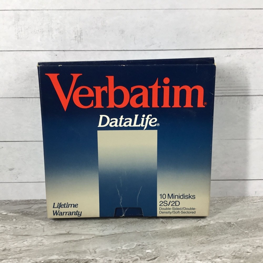 Verbatim DataLife 2S/2D Minidisks Double-Sided Double-Density 8 Disks Open Box