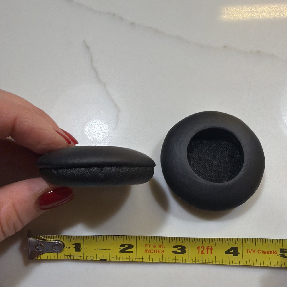 2” Diameter Headset Headphone Replacement Covers Faux Leather Padded Black sets