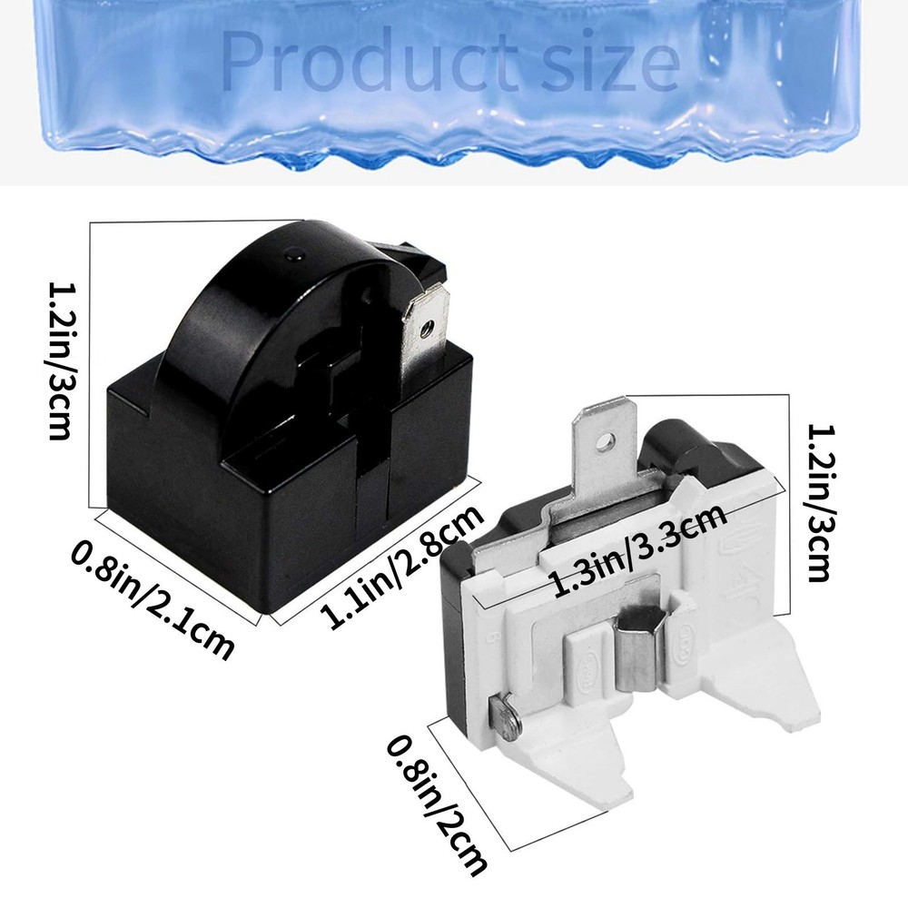 Refrigerator Compressor Starter Kit 1 Pin 4.7 Ohm With Overload Protector Relay
