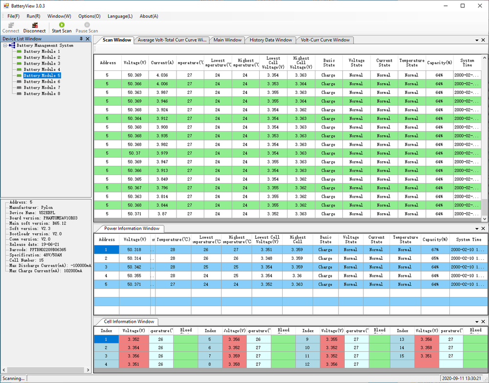 Pylontech Battery Diagnostic cable , US2000 US3000 US5000, Battery View SERVTEC