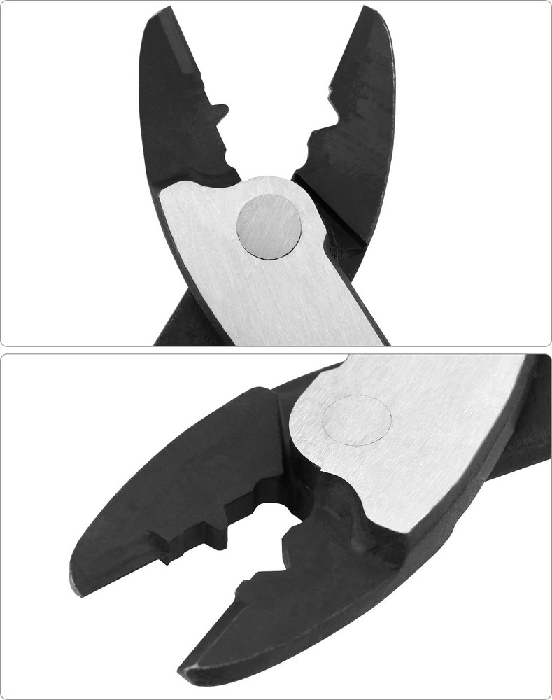 QWORK Wire Crimping Tool, 10" Steel Cable Electrical Cutter Crimper Red