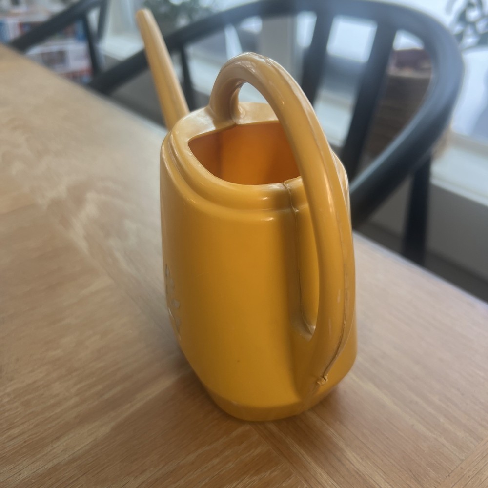 Vintage Retro Small Yellow Watering Can Plastic