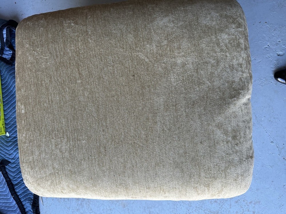 Chenille Beige Ottoman Foot Rest