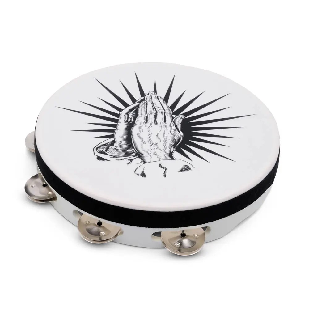 LP 10" Praying Hands Tambourine, White