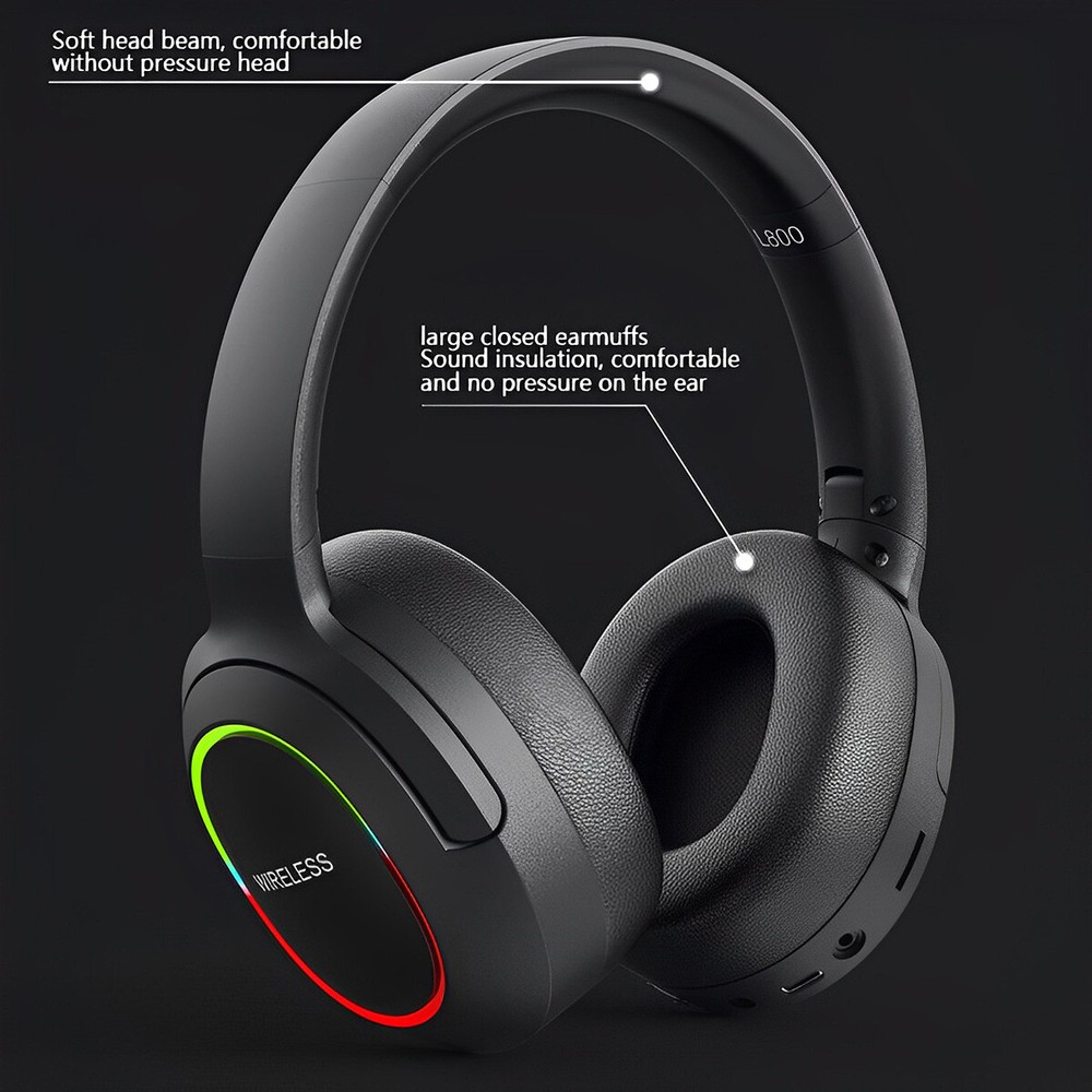 Wireless Bluetooth Headphones with Microphone Black For Galaxy S20 Plus Ultra FE