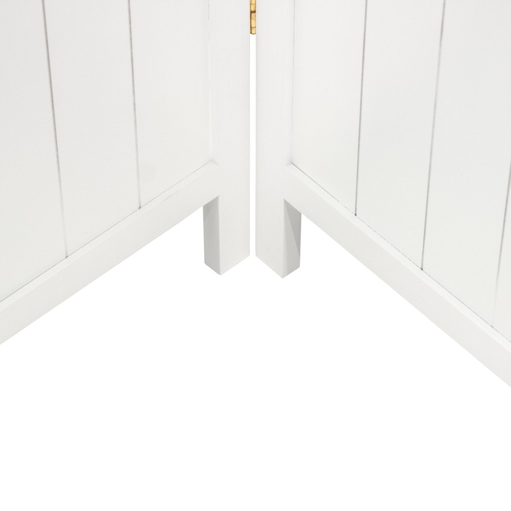 6 ft. Tall Louvered Beadboard Room Divider White 3 Panel