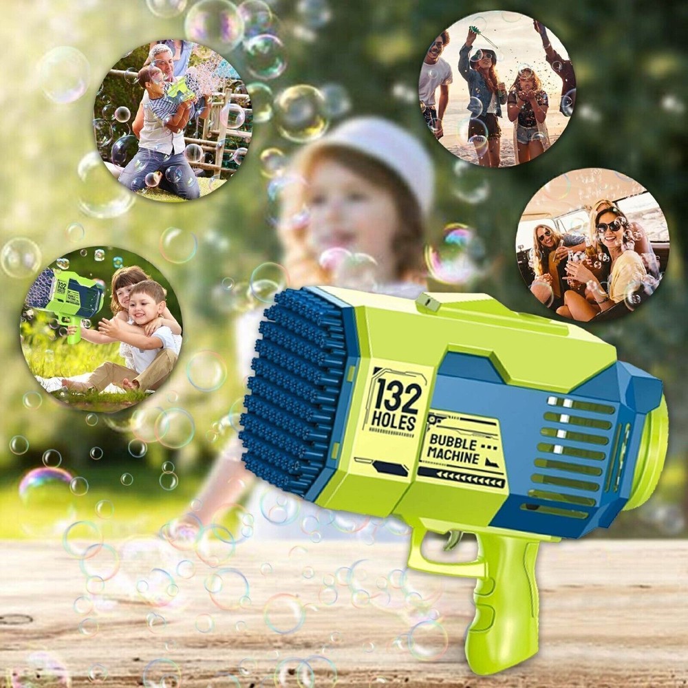 132 Hole Magic Rocket  Launcher Bubble Gun Bubble Bazooka Bubble Machine Toy -
