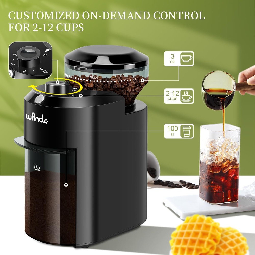 Electric Burr Coffee Grinder - Adjustable with 28 Precise Grind Settings