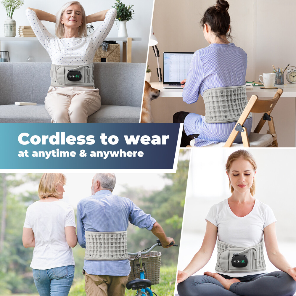 Heating Massage Decompression Belt Lumbar Support for Lower Back Pain Relief USA