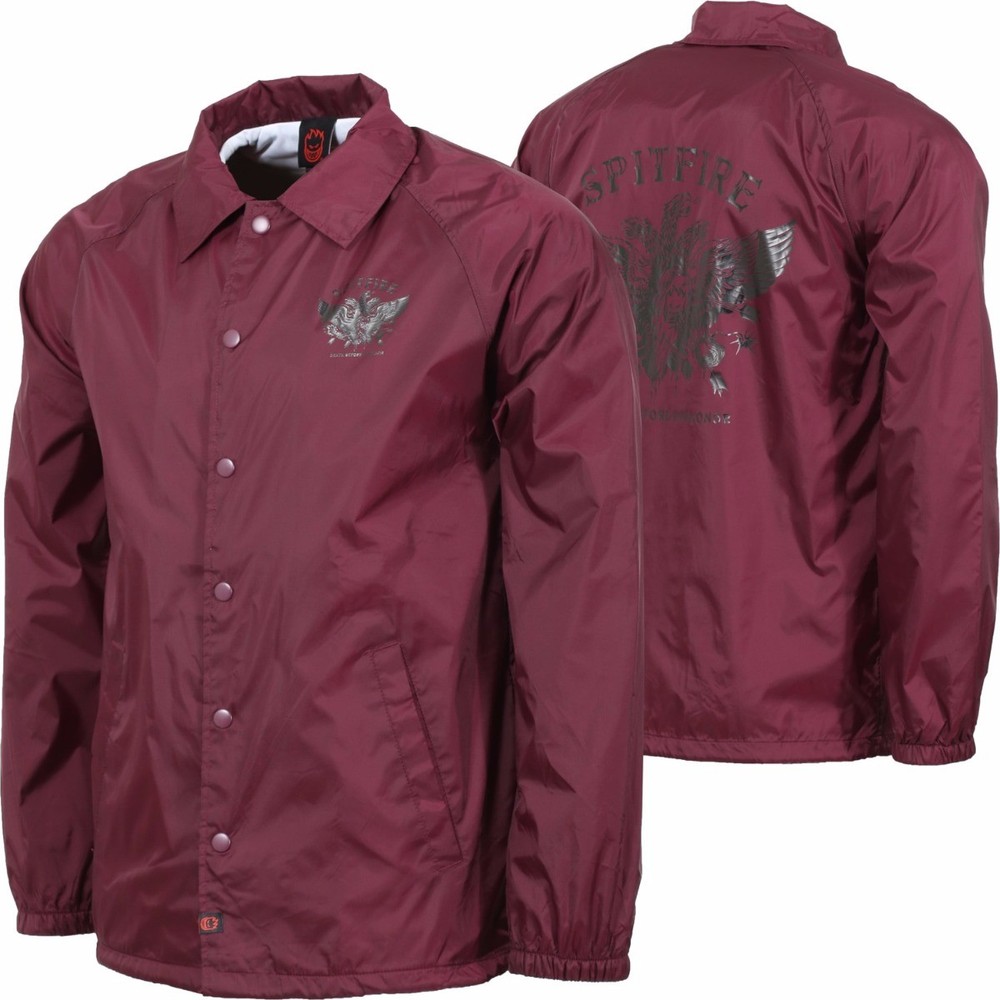 Spitfire Wheels DISHONOR Coach Skateboard Jacket MAROON MEDIUM