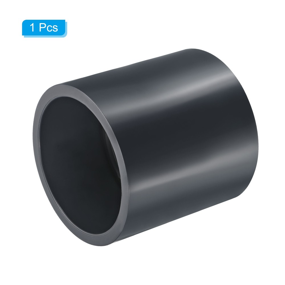 UPVC Pipe Fitting 90mm Socket, 1 Pack Straight Coupling, Dark Grey