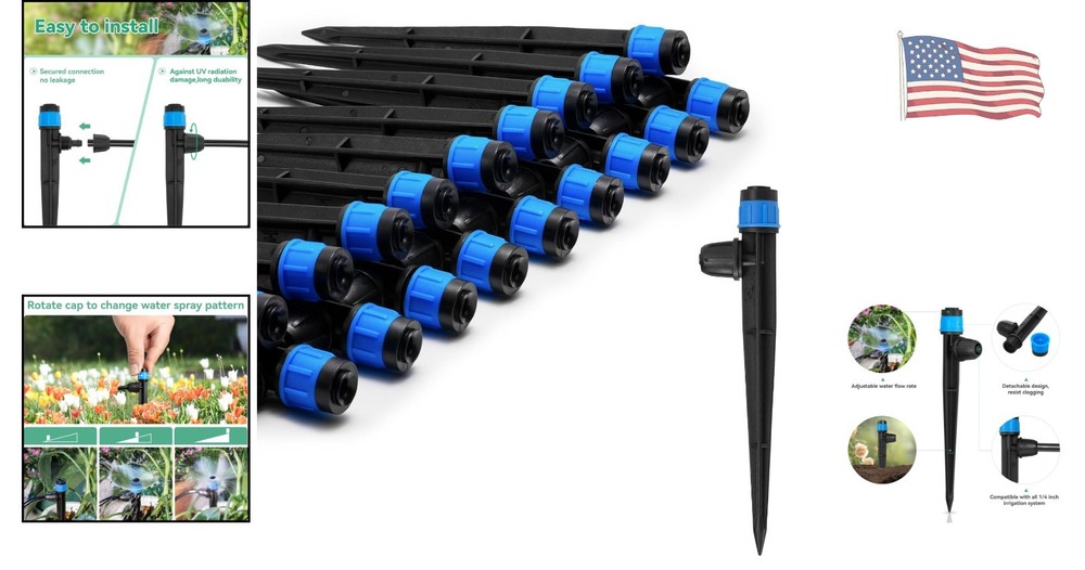 Versatile Drip Irrigation Emitters: 25pcs Adjustable Drippers for Garden Use