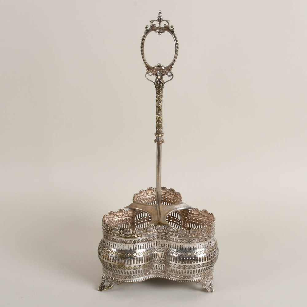 Victorian Silverplate Cruet/Wine Bottle Caddy