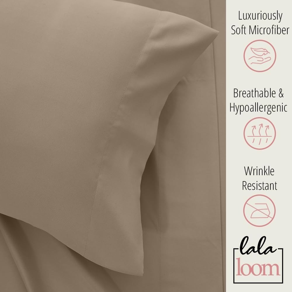 4-Piece King Bed Sheet Set - Extra Deep Pocket, Soft Microfiber, Fade Resistant