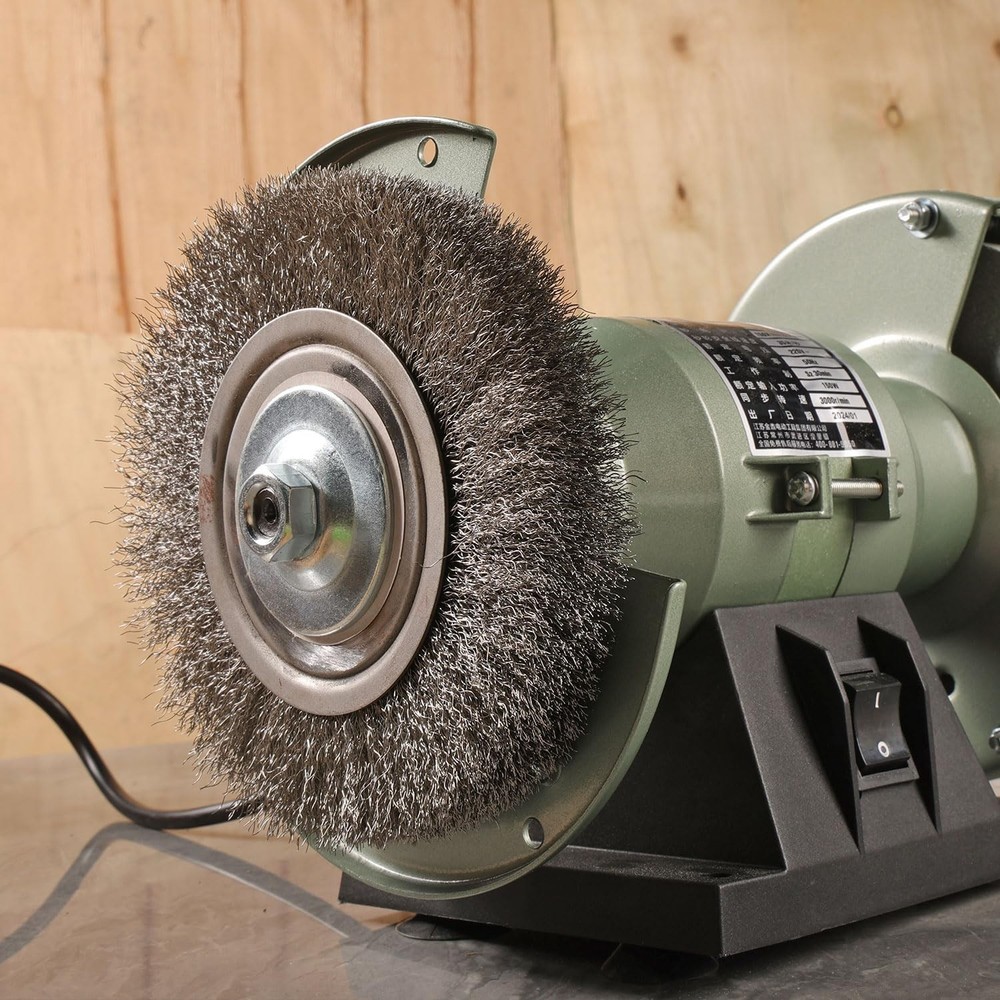 Multi-Function 6 Inch Bench Grinder Wheel & Wire Brush Set for Tools Maintenance