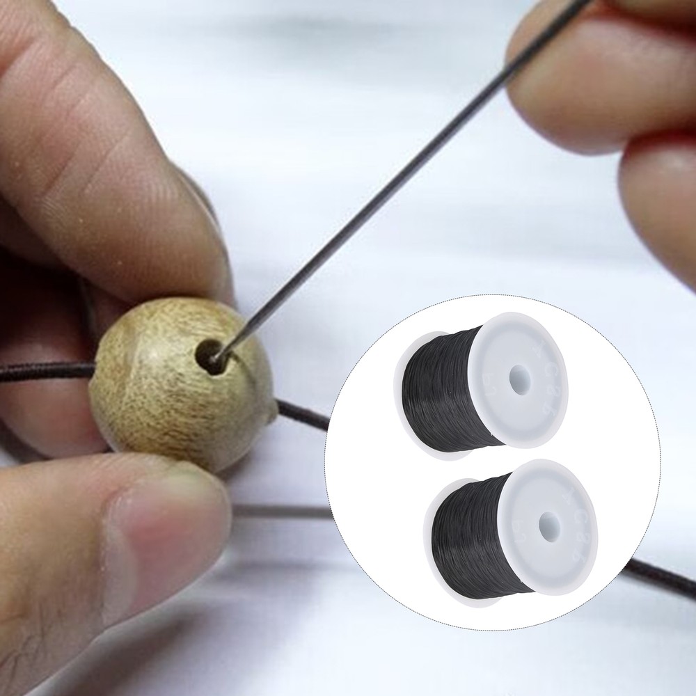 2 Pcs Craft Elastic String Thread 0.5mm for Jewelry Make 60meter Length