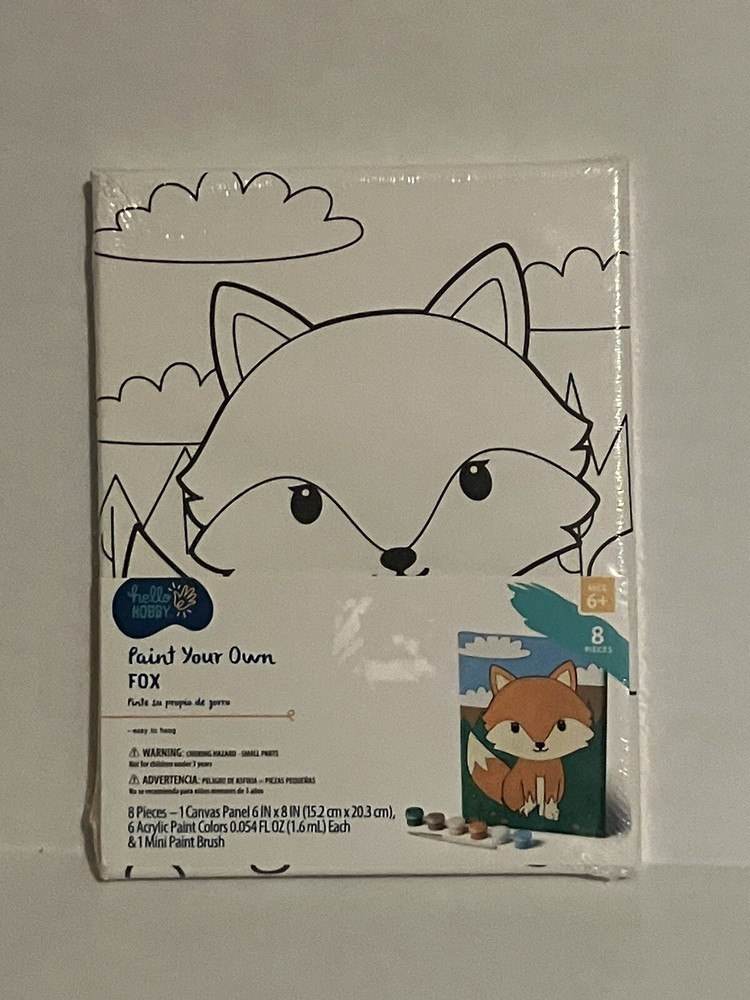 Hello Hobby Paint Your Own Fox Kids Craft Paint Kit