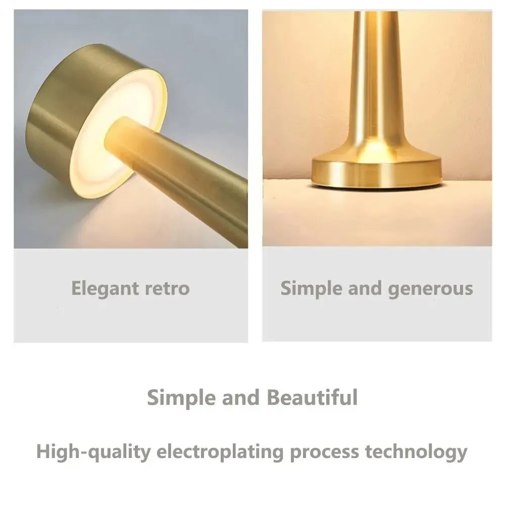 LED Table Light 3 Color Retro Coffee Table Lamp Touch Bar Desktop Decorative