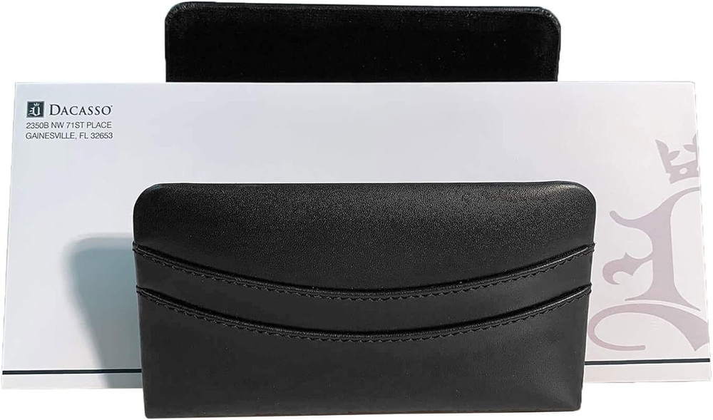 Classic Black Leather Letter Holder