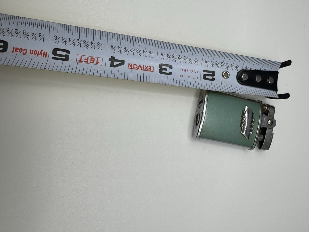 Vintage Ronson Gem Lighter Green w/ Silver Trim