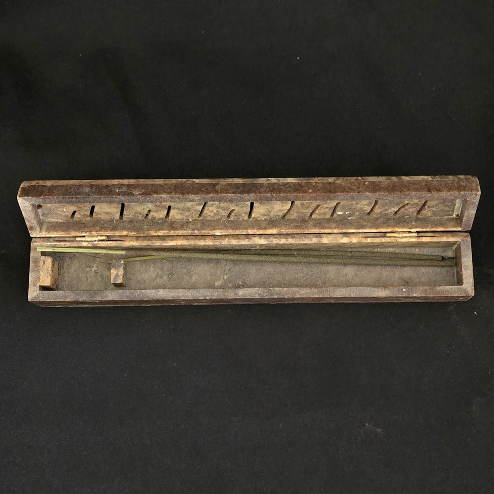 Soapstone Incense Burner Stick Holder Box Hinged Lid 10½" Long Unbranded Issues