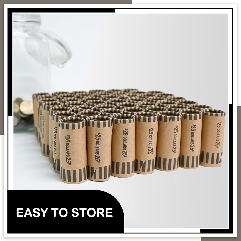 49 PCS Preformed Coin Wrappers Rolls -1 Dollars