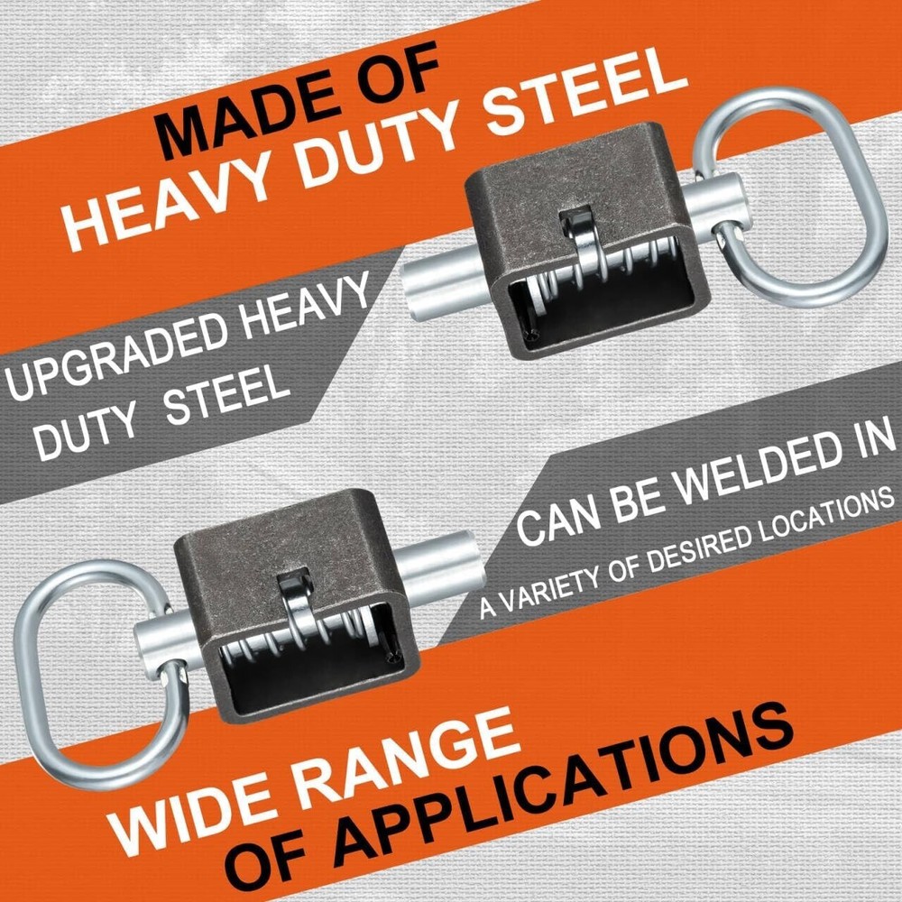 2PCS Weld-On Spring Pin Latch Lock Assembly for Utility Trailer Tail Gate Loaded