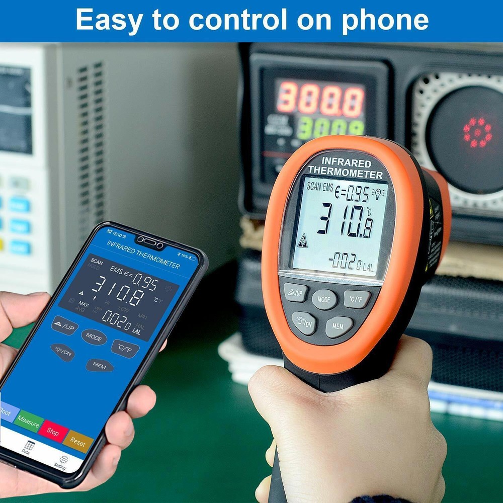 Bluetooth Laser Infrared Thermometer Digital Temperature IR Gun -58~1472℉ BBQ US