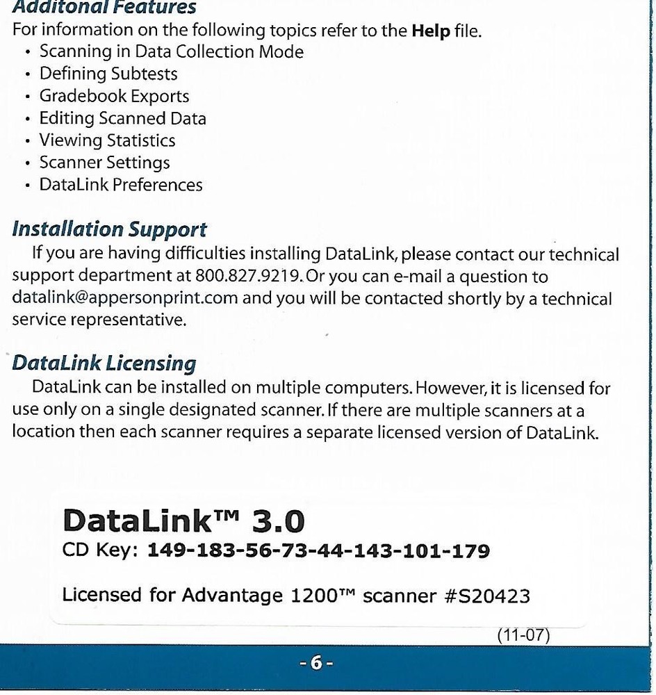 Apperson Datalink Software / User Manual /Quick Start Guide