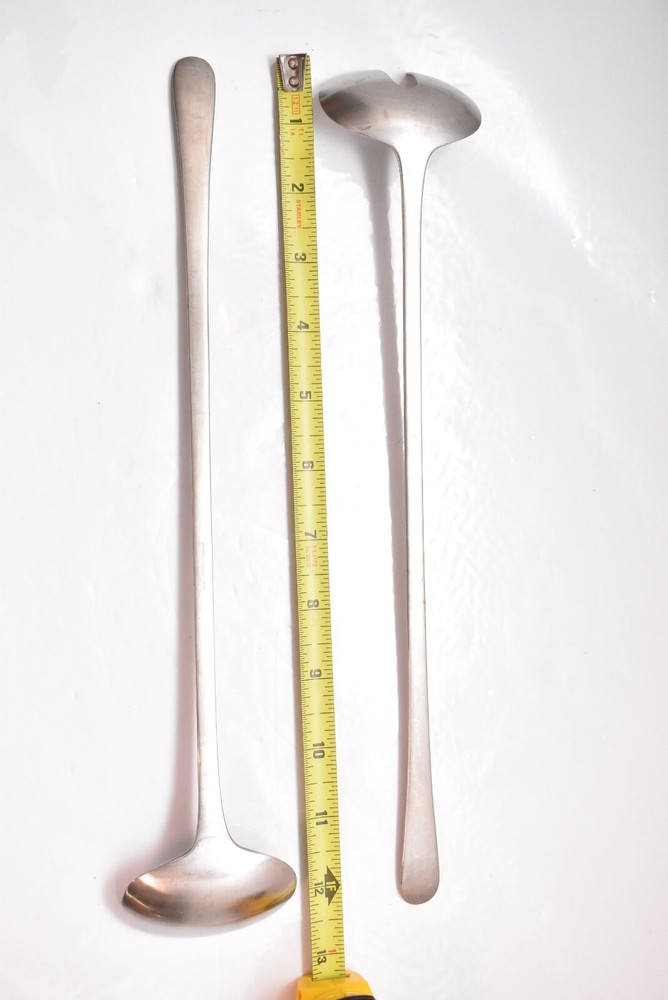 Georg Jensen Copenhagen 2PC Stainless Flatware Salad Serving Utensil Set LONG