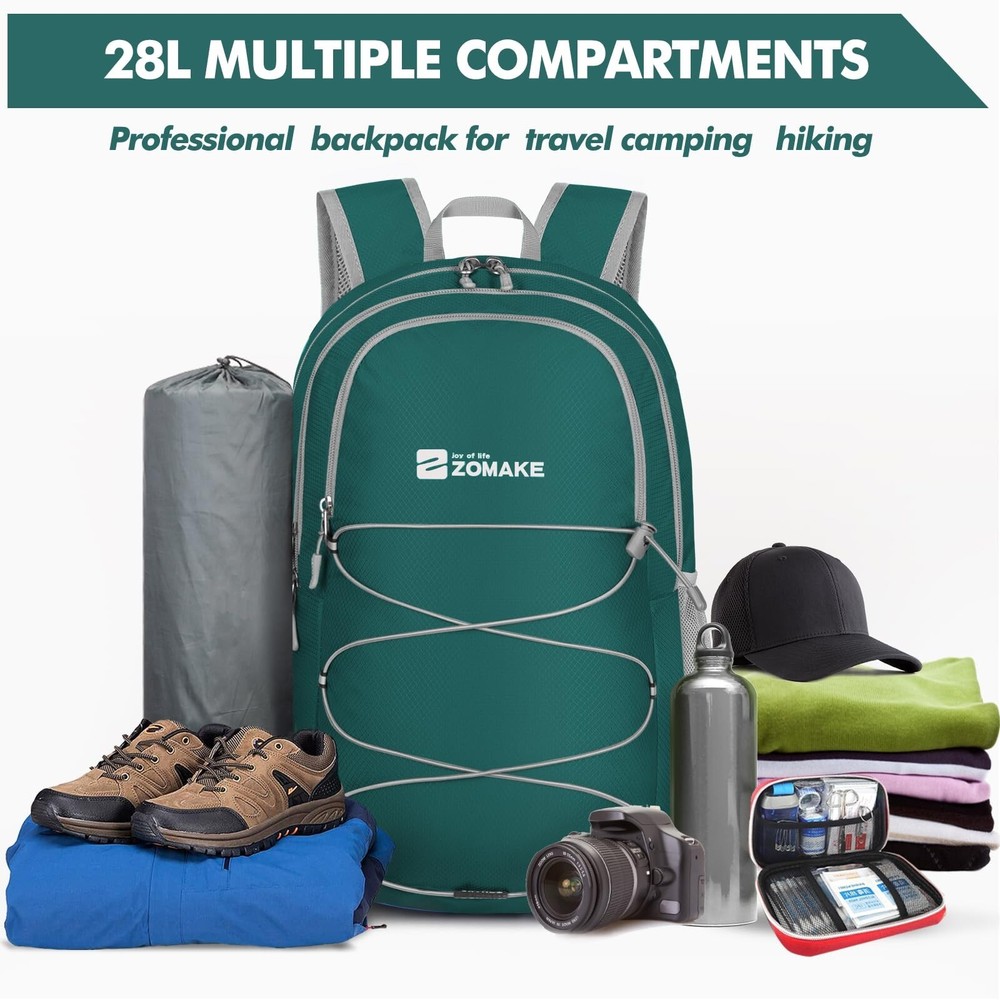 ZOMAKE Lightweight Packable Backpack 28L, Foldable Backpacks Water ... Fast Ship