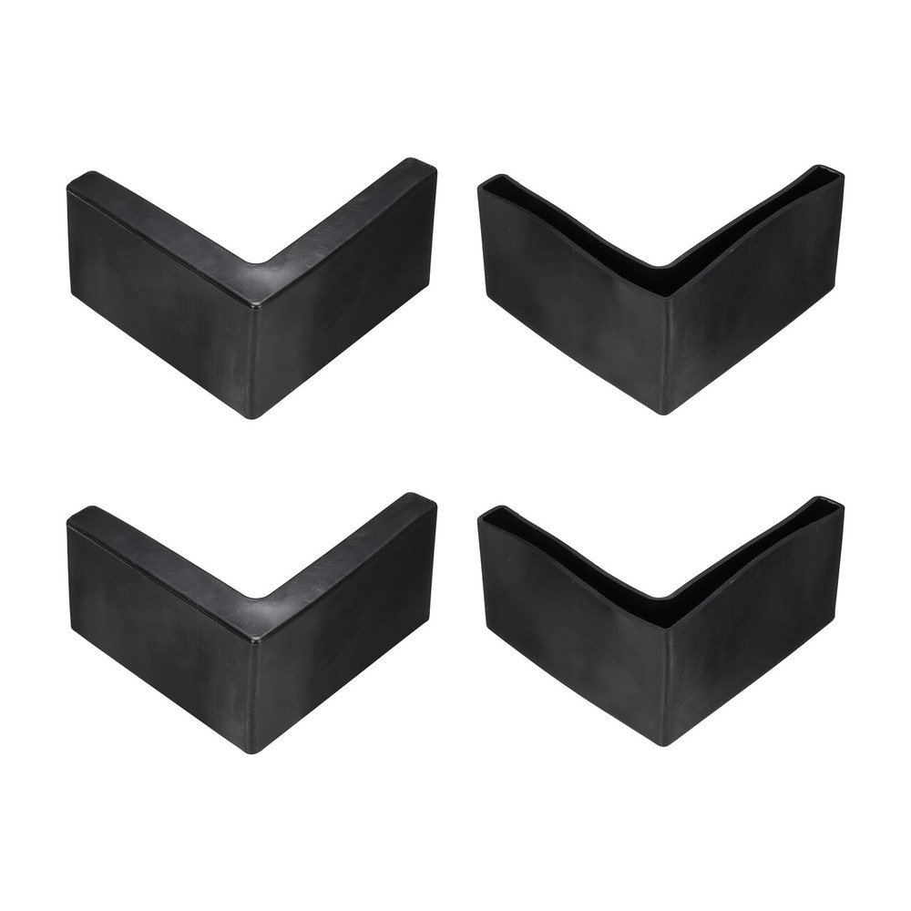 4Pcs 3" Bed Frame End Cap, Angle Iron Foot Pad Leg Protector, Black