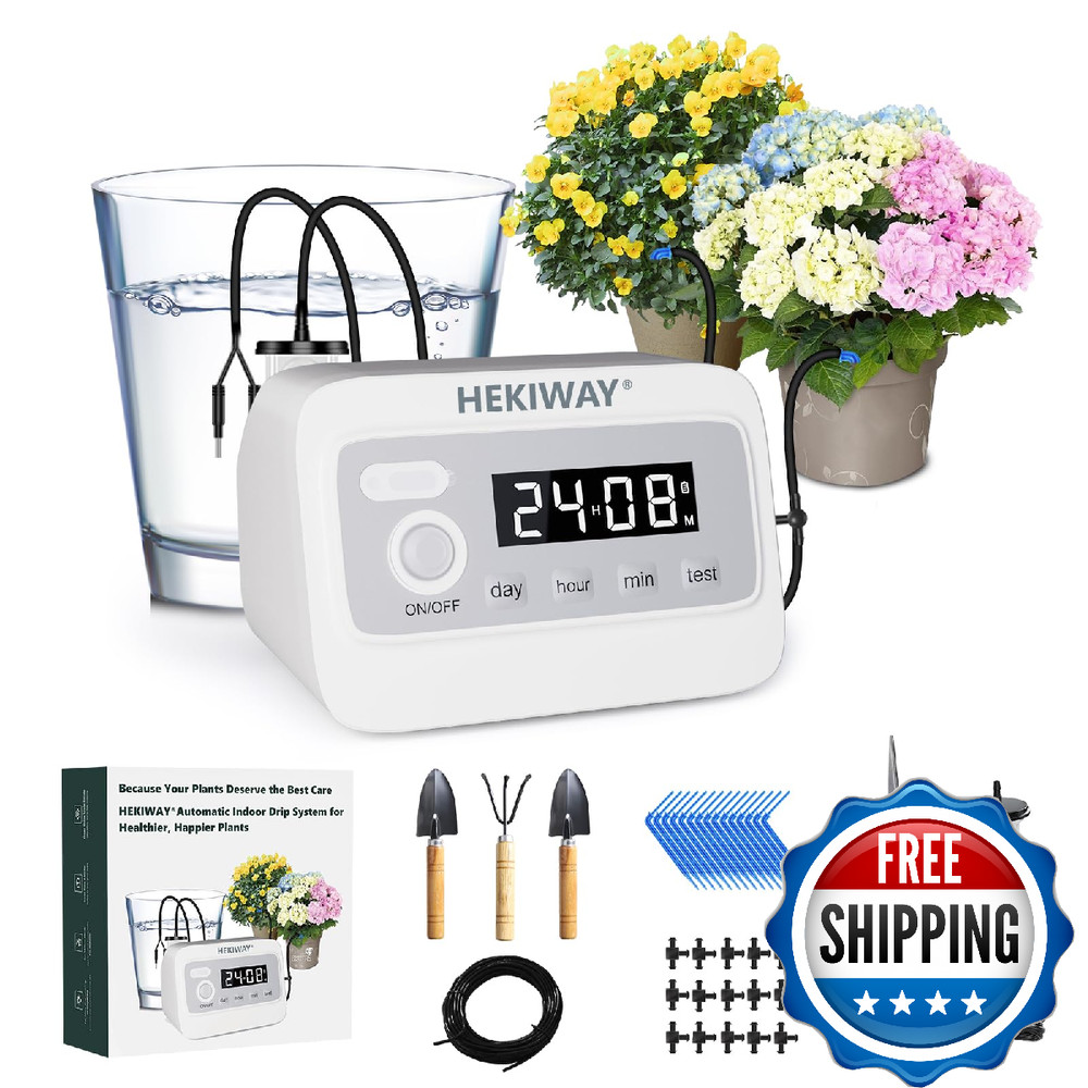 82FT Automatic Plant Watering System–HEKIWAY 390 Adjustable Watering Modes, Supp