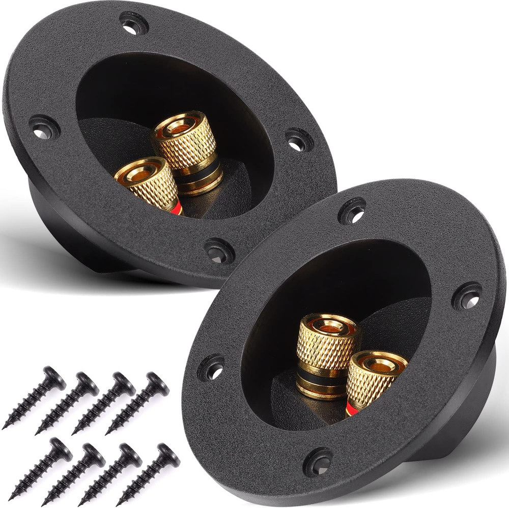 2PCS 3 Inch round 2-Way Speaker Box Terminal Cup Binding Post, Power Speaker