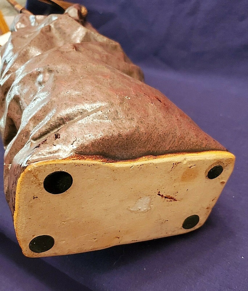 CERAMIC BROWN TALL BAG WITH HANDLES 16" TALL