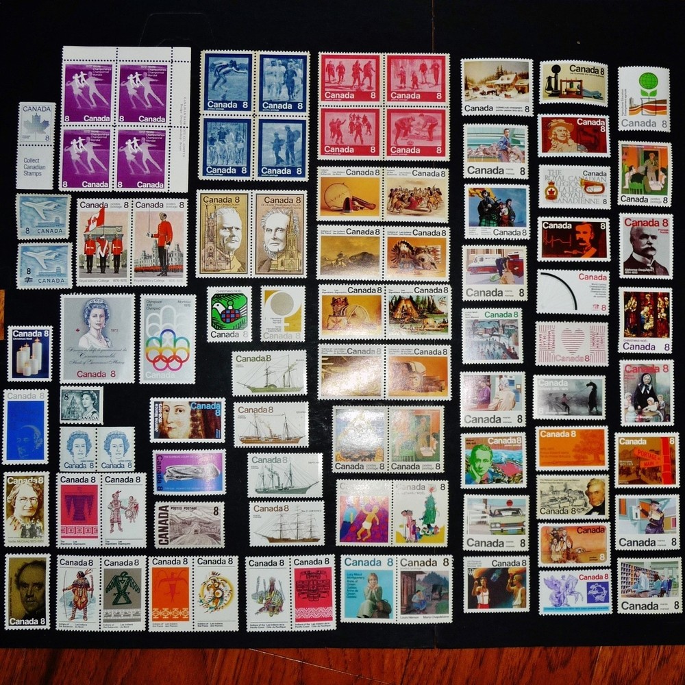 87 Canada 8 Cent Stamps, Most are Different and Early