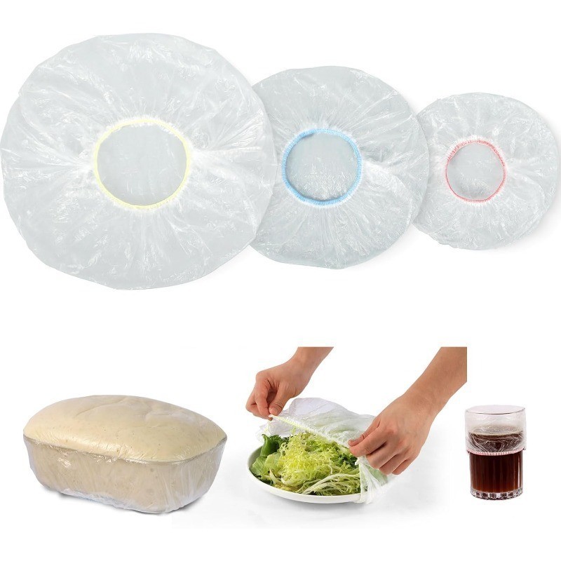 3rd Plastic Bowl Covers 100PCS Bowl Lids  Bread Proofing, 3 Sizes Plastic Covers